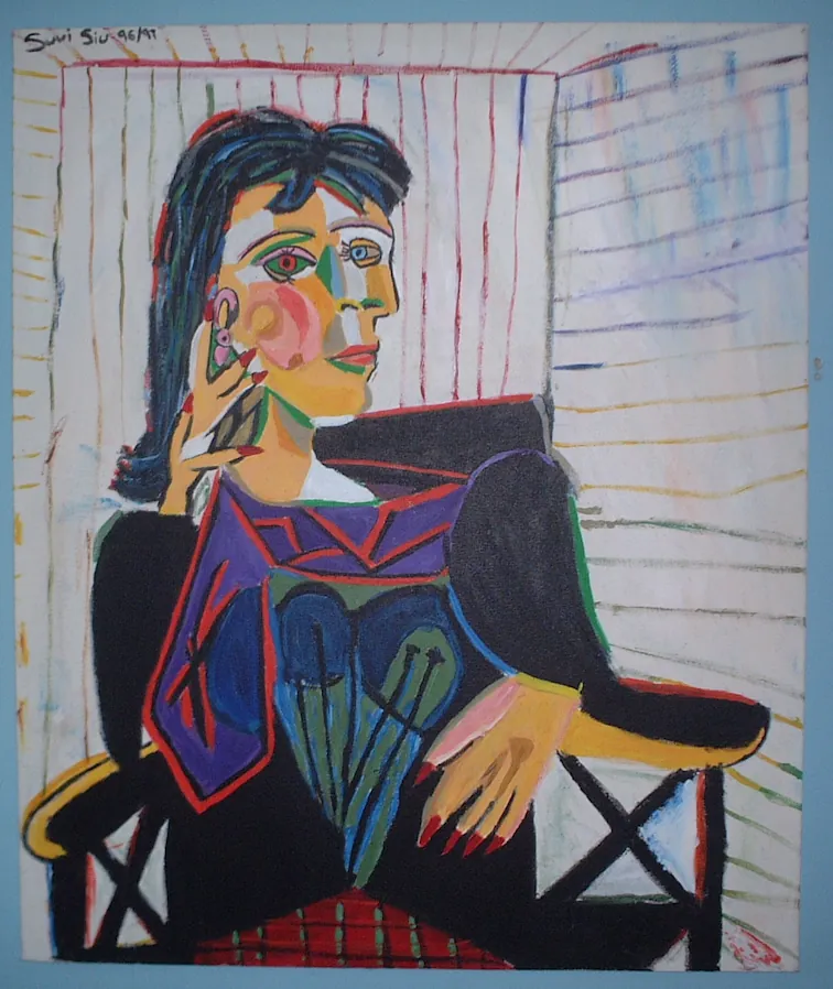 Suvi's Dora Maar rendition, painted at age 11